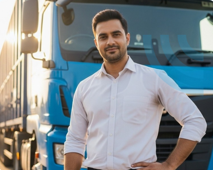 Amandeep, propriétaire d'une entreprise de camionnage indépendante