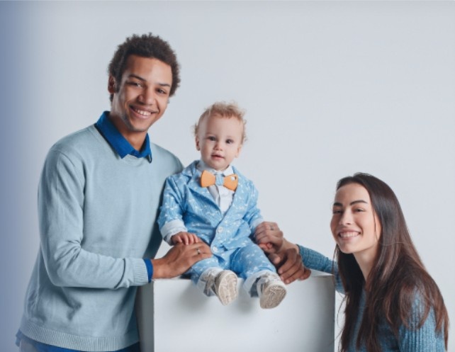 Family reviewing life insurance options together